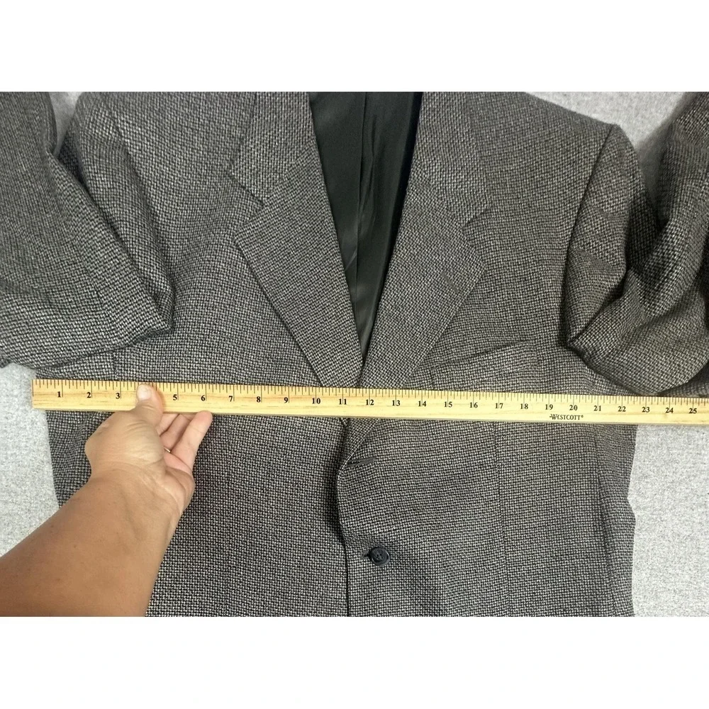 Norm Thompson Blazer Mens‎ 44R Gray Black Tweed Sport Coat Jacket Two Button